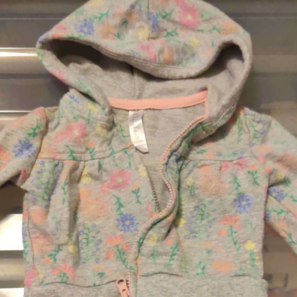 Cherokee Gray Kids Hoodie with Pastel Floral Design